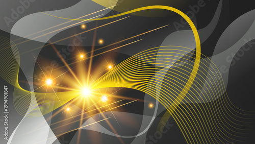 Tableau sur toile Fantastic background with golden glow