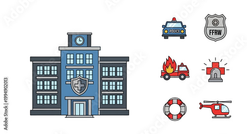 Fire Station Emergency Response Building.