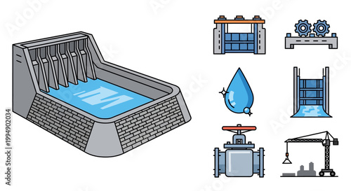 Industrial water treatment system equipment.
