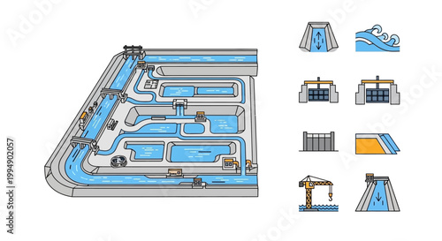 Water Park Pool Area Layout Design.