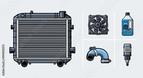 Car Radiator and Cooling System Parts.