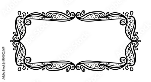 Ornate vintage border design with intricate swirls and floral patterns