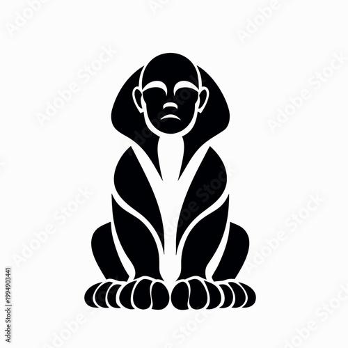 Sphinx Guardian Creature Winged Lion Silhouette Illustration