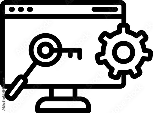 Keywords Optimization Line Icon, Keywords Optimization Icon