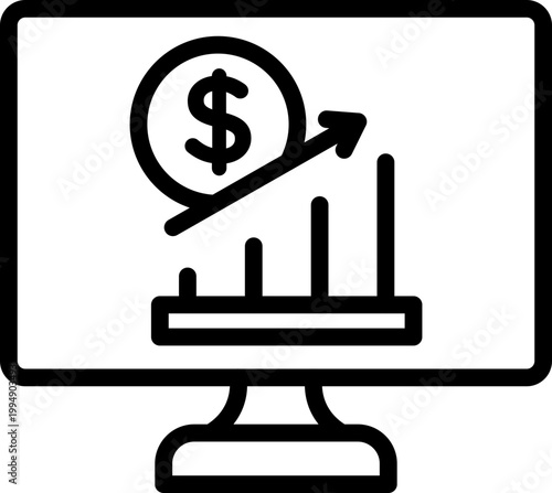 Money Growth Line Icon, Money Growth Icon, Financial Growth Icon