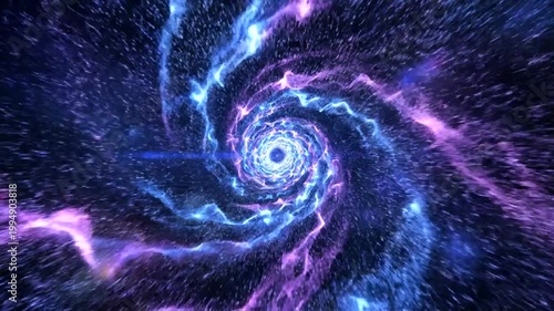 Vibrant purple and blue swirling galaxy.