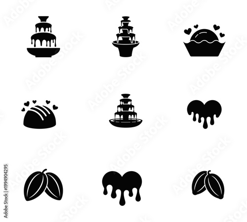 Chocolate Fountain Heart Cocoa Bean dessert sweet