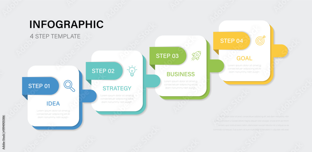 Fototapeta premium Infographic frame with 4 steps or options. Template for graph, diagram, presentations.