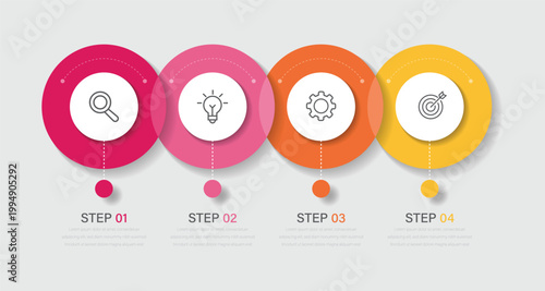  Business presentation Infographic template with 4 options or step. Vector illustration graphic design