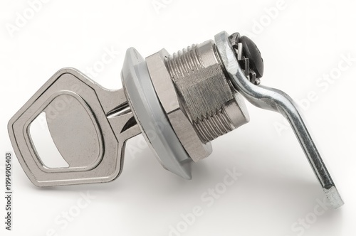 Tableau sur toile Stainless steel cam lock set with flat key and rotating actuator, used to secure cabinets, mailboxes, and enclosures