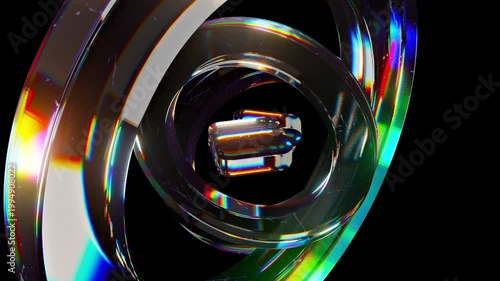 Glass circle composition. Computer generated 3d render
