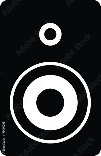 Silhouette image of a modern speaker with two drivers vector design