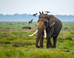 AI created photo with Asian alaephant 