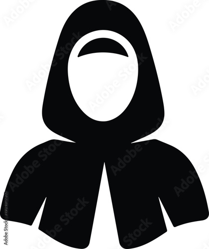 Foto Silhouette of a woman wearing a hijab and traditional modest clothing vector des