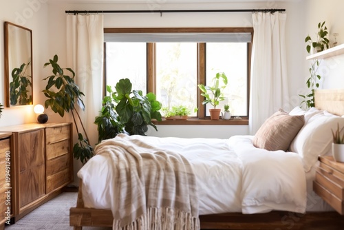 Cozy Bedroom With Plants and Natural Light During the Day