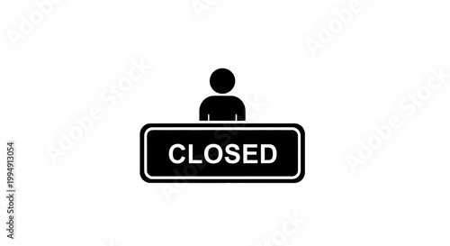 Closed sign with a person s figure a striking silhouette