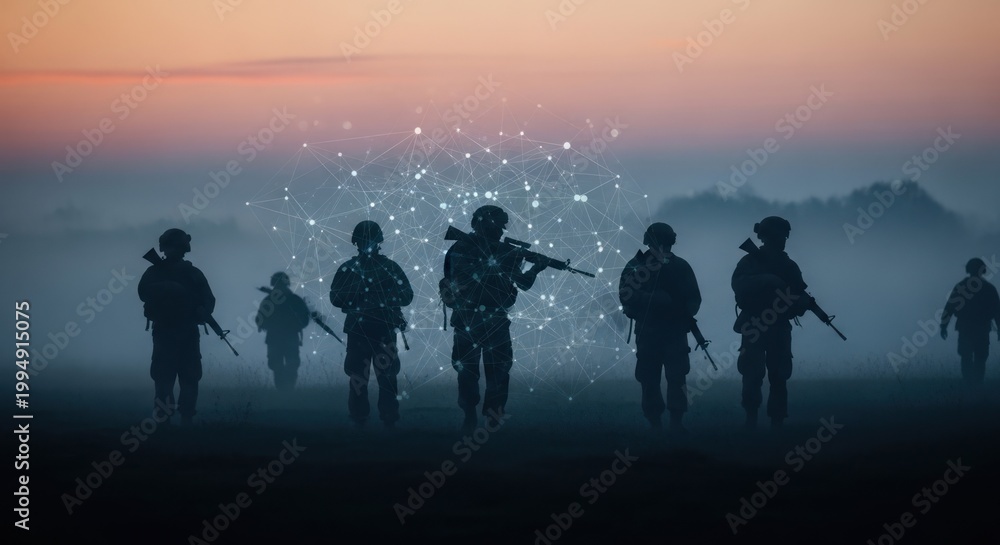 Fototapeta premium Forces advancing with digital connection
