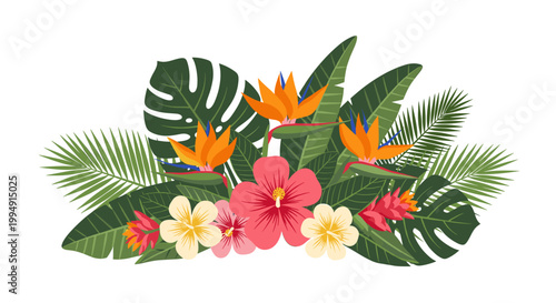 A clean and modern tropical leaf design, perfect for adding a touch of nature and serenity to website banners, marketing materials, or social media co