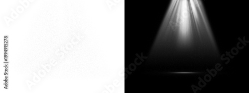 Εκτύπωση καμβά glowing volumetric beams illuminating a dark floor surface for product displays
