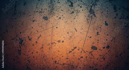 Grungy textured surface, orange-blue gradient