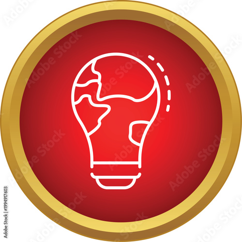 Lightbulb outline representing a worldwide idea, innovation, and global solution