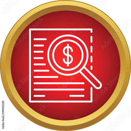 Document with a magnifying glass examining a dollar sign, representing financial auditing