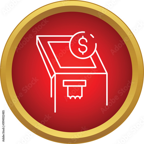 Atm machine with dollar symbol, representing cash withdrawal and finance