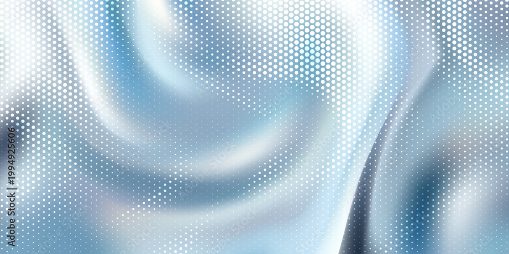 Fototapeta premium Abstract Blue Halftone Wave Background, Liquid Gradient Flow with Dotted Pattern Texture