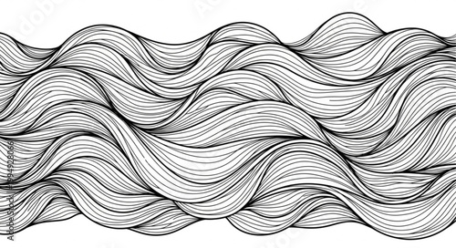 Фотография Abstract wavy lines pattern in black and white.