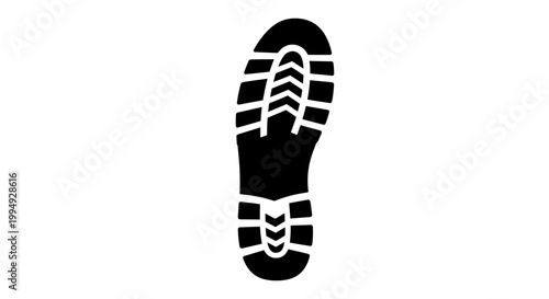 Black shoe sole imprint a striking graphic representation silhouette