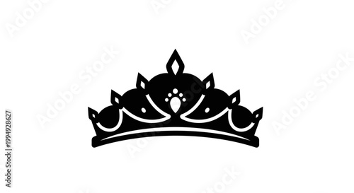 Detailed black crown graphic ornate design striking silhouette