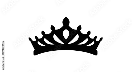 Elegant black crown illustration a regal and striking silhouette