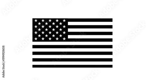 American flag represented with bold stripes and stars a striking silhouette
