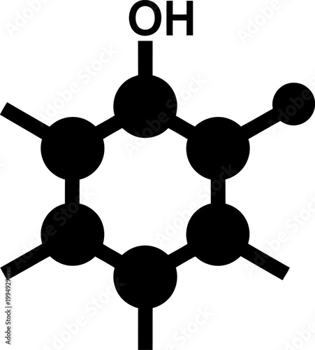 Phenol Chemical Structure Molecular Formula Icon Vector