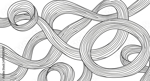 Abstract illustration of intertwined lines forming organic shapes.