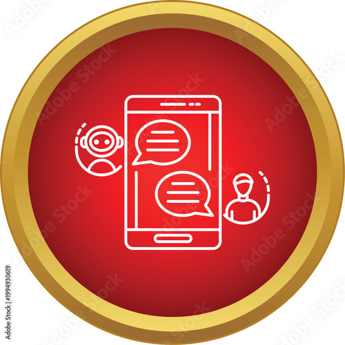 Ai bot delivering customer support and having conversation on smartphone