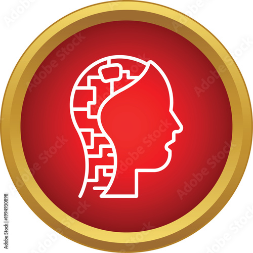 Human head profile containing a labyrinth symbolizing complex thinking and mental processes