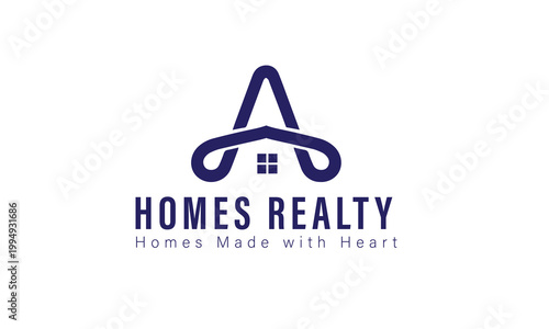 Modern Letter A Real Estate Logo Set, Minimal Monogram House Icon Collection