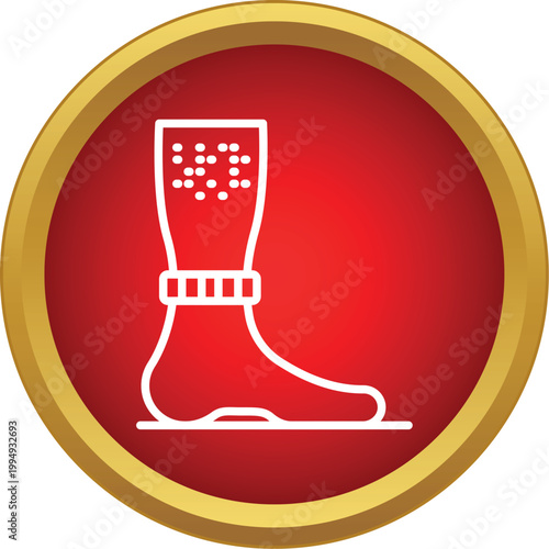 Ankle monitor on a leg representing electronic tagging and criminal justice