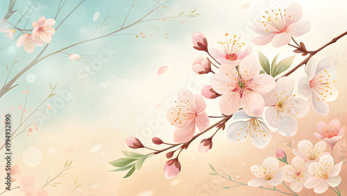 creamy pastel spring background, blurred flowers, soft gradients, minimal luxury aesthetic, clean banner design, copy space