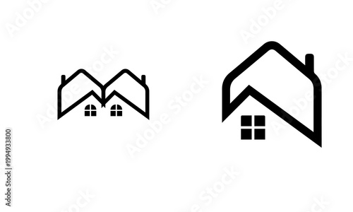Modern Letter A Real Estate Logo Set, Minimal Monogram House Icon Collection