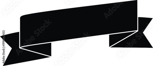 Black ribbon banner illustration