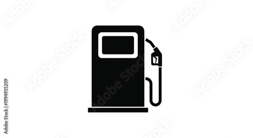 A simple black and white icon depicts a gas pump commonly found at fueling stations and service areas