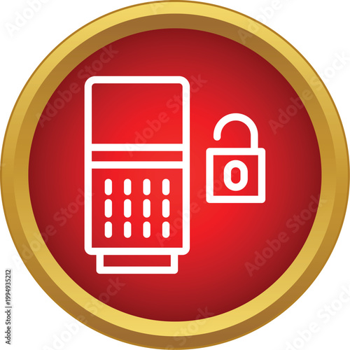 Server rack and an open padlock icon representing unlocked network security
