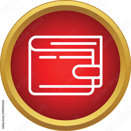 Red wallet icon representing money, savings, and financial transactions