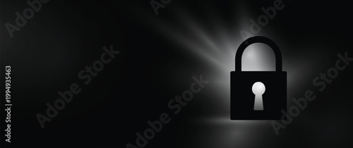 Cyber security technology for business and internet project with lock image