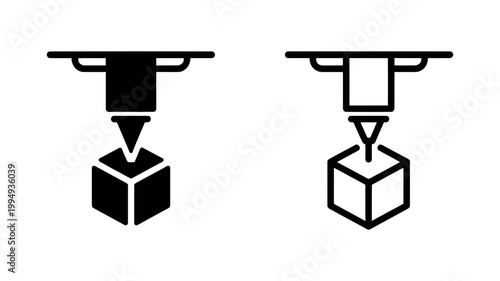 3D printer nozzle creating a cube shape representing additive manufacturing printing