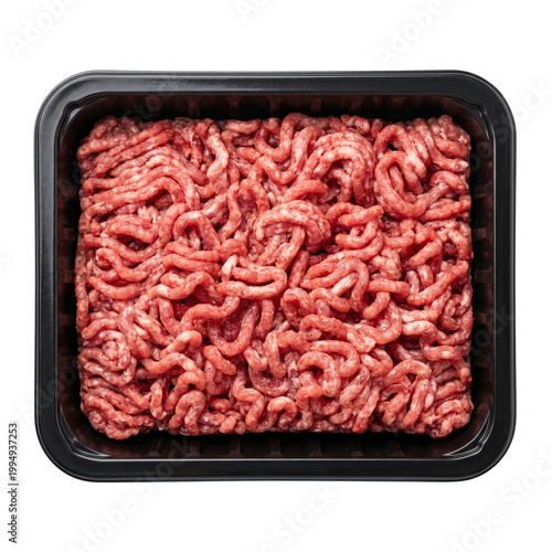 Canvastavla Fresh raw ground beef in plastic tray