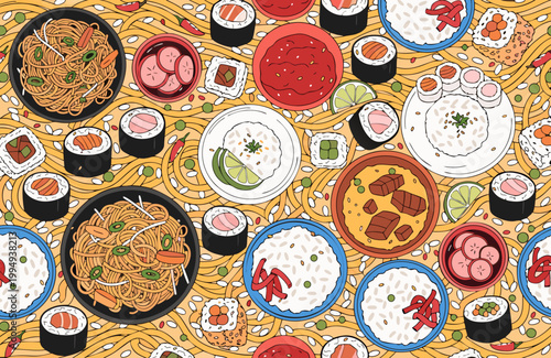 Delicious crispy deep-fried chicken pattern