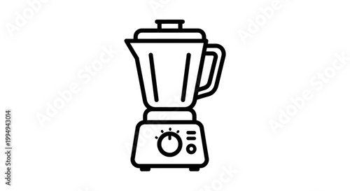 Simple black and white outline of a kitchen blender silhouette